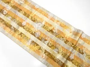 縞に唐花模様織出し袋帯